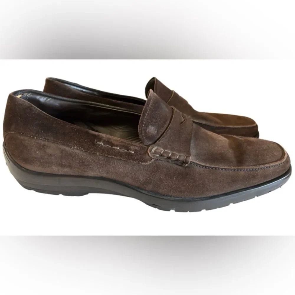 Tod's Suede Driving Penny Loafers, men’s size 10.5